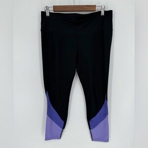 Tangerine Women's Black and Purple Leggings Size Large